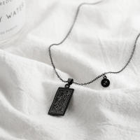 Collar Pendentivo De Acero Inoxidable Para Mujer Con Constelaciones Doble Cara En Color Negro Zodíaco Horóscopo Regalos - details 5