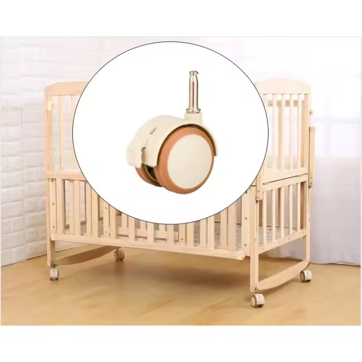 4Pcs 2'' Rodillos Giratorios Para Muebles Cuna Con Freno Ruedas De Nylon Soporte De Pie De Muebles Para Sillas Cama Bebé Carroleta - 1