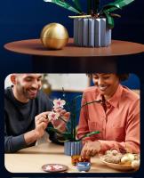 Bloques De Construcción De Plástico Para Orquídea Rosa Bouquet Decoración Mariposa Planta Bonsái Juego De Ensamblaje Creativo Para Niñas Y Adultos - details 7