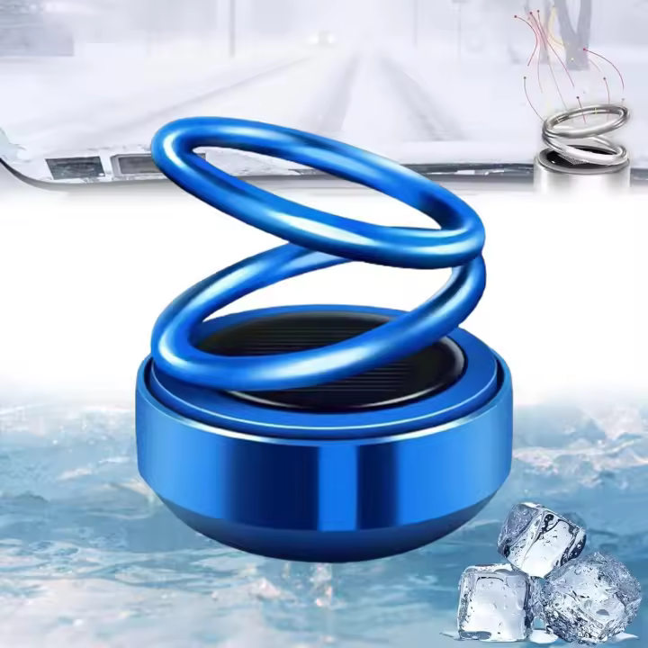 Ambientador para vehículos de levitación magnética de doble anillo con energía solar, dispositivo de eliminación de nieve electromagnético anticongelante mejorado 2025, instrumento de eliminación de nieve anticongelante para ambientador de coche - 1