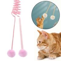 Juguete Interactivo Para Gatos Palos De Tejido Con Bola De Peluche Y Cabello De Conejo Para Entrenamiento Y Diversiones - details 0