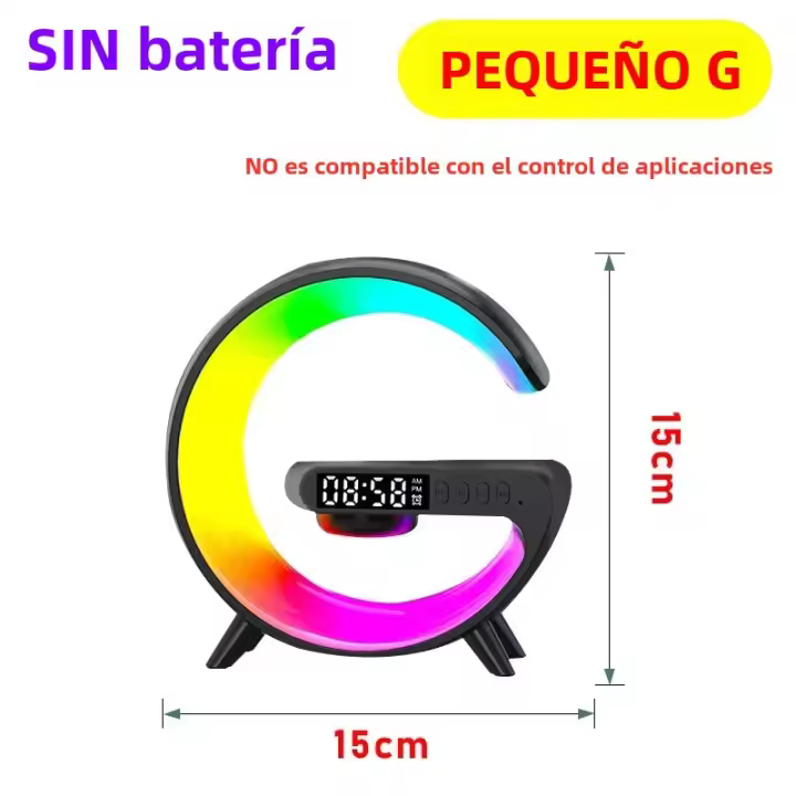 Lámpara De Escritorio Inteligente LED Con Altavoz Bluetooth Y Cargador Inalámbrico Rápido 15W Luz Nocturna RGB Para Dormitorio Y Sala De Juegos - 1