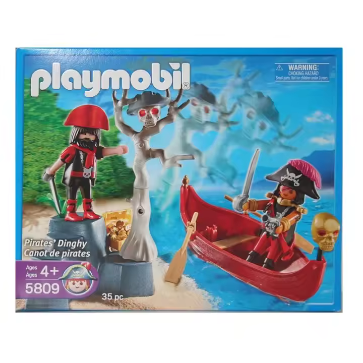 Playmobil - Figuras coleccionables de Bote con piratas, 5809, Tienda con Licencia Oficial - 1