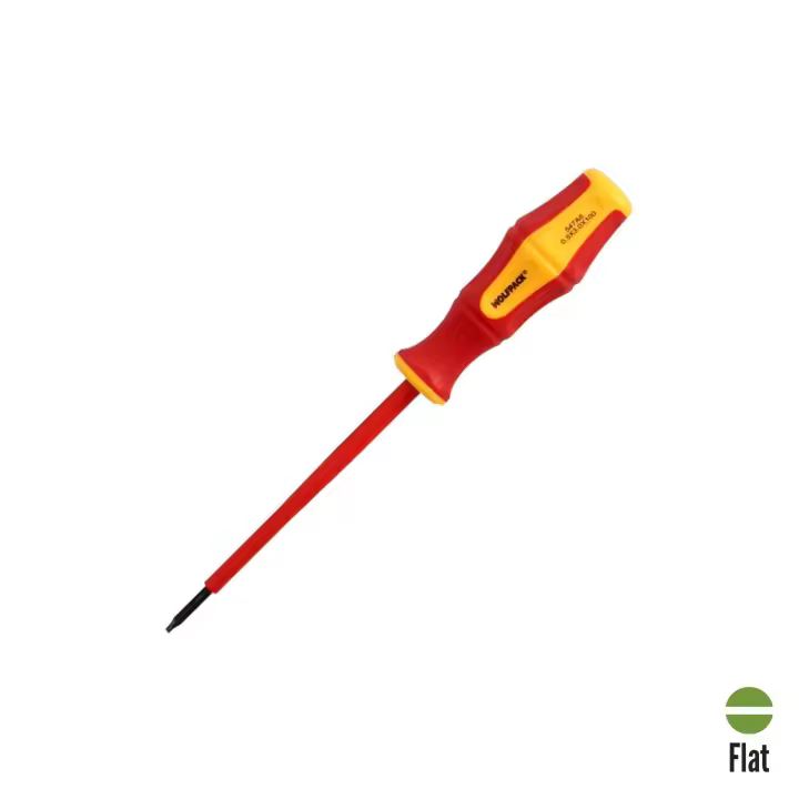 Destornillador plano aislado certificado vde 1.000 v. medida 0.5 x ø 3.0 x 100 mm. destornillador seguridad electricista - 1