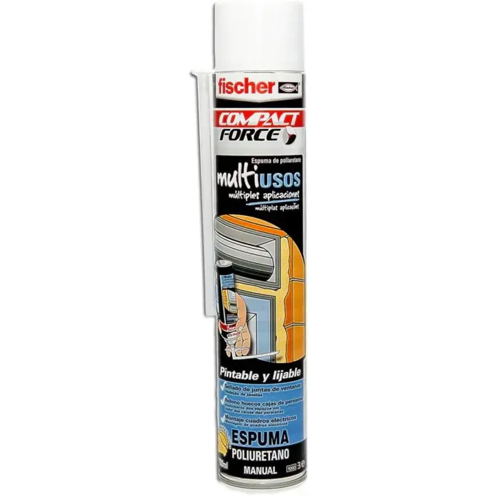 Fischer - Bote de Espuma de Poliuretano expansiva con Cánula y para Pistola de 700ml para sellado de juntas, relleno de huecos y montajes en general. - 1