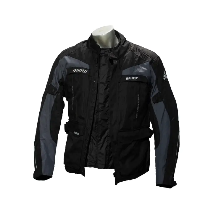chaqueta moto cordura tricapa spiri´t hombre negro gris - 1