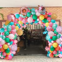 Decoraciones para fiestas de cumpleaños, dulces decoraciones para fiestas con pancartas de feliz cumpleaños, donas de caramelo, helado, globo de aluminio - details 4