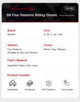 Guantes De Motocicleta Transpirables Para Primavera Y Otoño Guantes De Bicicleta Antigolpes Con Pantalla Táctil Para Moto Deporte Al Aire Libre Unisex - details 8