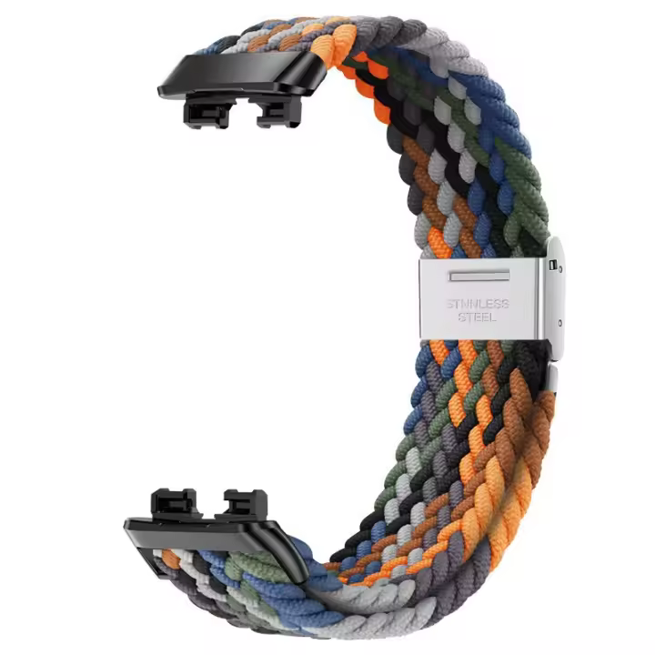 Correa de reloj tejida elástica compatible con correas de reloj Huawei Band 8 y 9 - Conector mejorado - Correa de reloj deportiva transpirable de nailon elástico para hombres y mujeres - 1