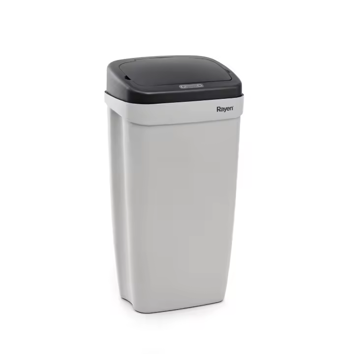 Rayen  Cubo de Basura Automático con Sensor de Apertura Cubo para Cocina  Sensores Infrarojos  Prolipopileno  Tapa Desmontable  Gris/Negro  30 L  63.5 x 33.5 x 25 cm - 1