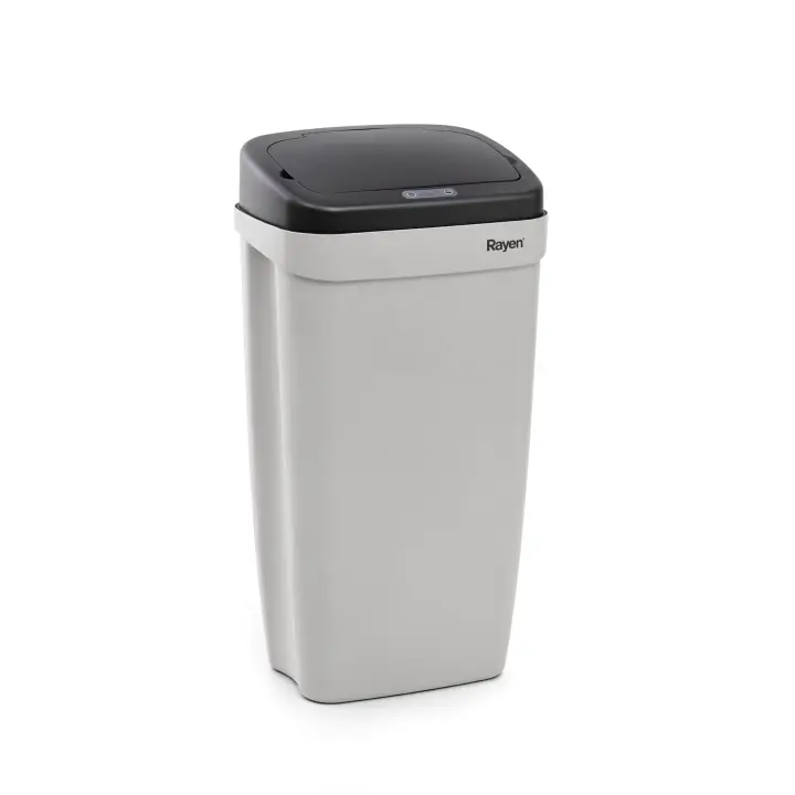 Rayen  Cubo de Basura Automático con Sensor de Apertura Cubo para Cocina  Sensores Infrarojos  Prolipopileno  Tapa Desmontable  Gris/Negro  30 L  63.5 x 33.5 x 25 cm - 1