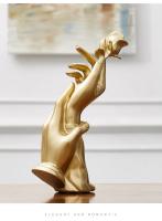 Estatua Creativa De Mano Moderna Y Abstracta En Oro Decoración De Escritorio Para Sala De Estar Y Oficina Accesorios De Regalo De Lujo - details 5