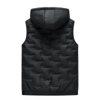 Chaleco Sin Mangas Para Hombre Con Capucha Cuello Erguido Multicolor Caliente Otoño Invierno Casual Zipper Estilo Regular - details 5