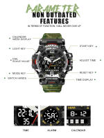 Reloj Deportivo SMAEL 50m Impermeable Digital 8072 Reloj De Pulsera Dual Tiempo LED Para Hombres Resistente Al Choque Con Pantalla LED Y Alarmas - details 8