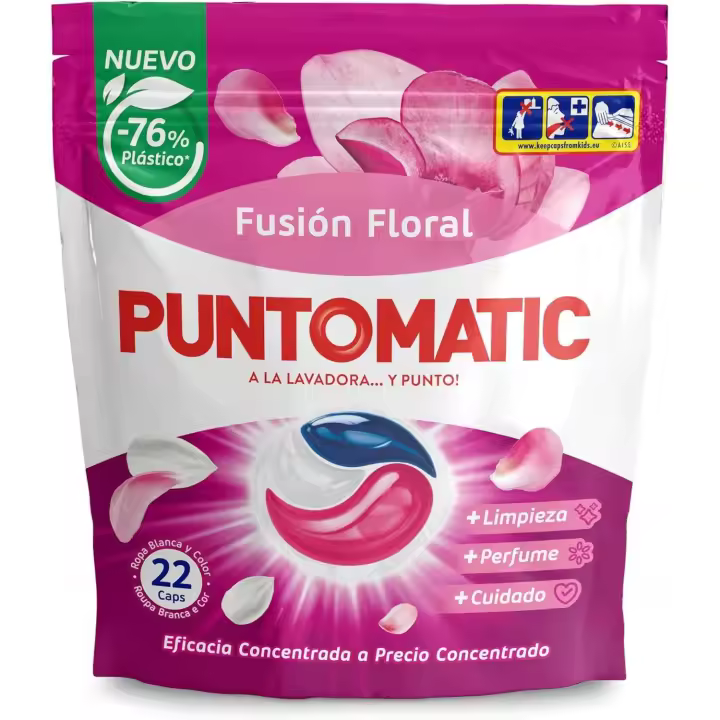 Pack 4 unidades PUNTOMATIC Detergente lavadora 22 cápsulas - Total 88 capsulas - 1