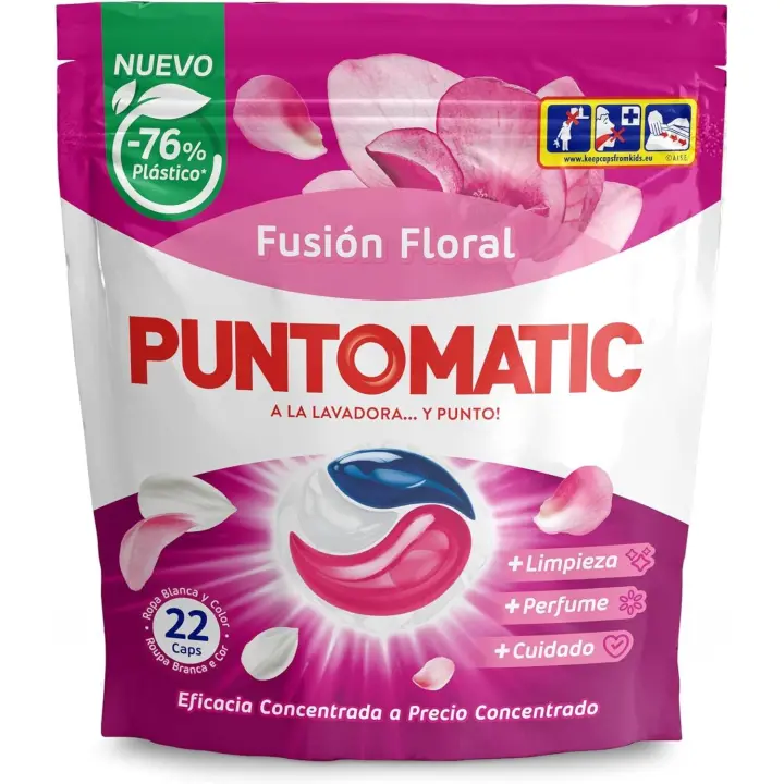 Pack 4 unidades PUNTOMATIC Detergente lavadora 22 cápsulas - Total 88 capsulas - 1
