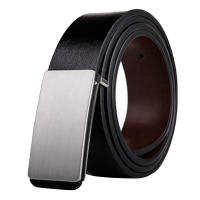 Cinturón De Cuero PU Para Hombre De Calidad Superior Con Hebilla Lisa Casual Para Jeans Negro Ancho 3.3cm Accesorio Essencial Para El Vestir Diario - details 2