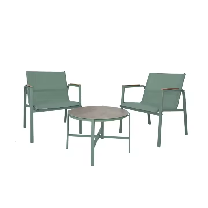 Acomoda Textil – Conjunto Jardín de Sofá + 2 Sillones + Mesa de Acero Resistente, Decorativo y Ligero. Asiento para Exterior en Patio, Balcón y Terraza de Fácil Instalación. (Negro, 4 Piezas) - 1