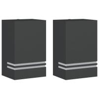 vidaXL Apliques de exterior 2 unidades acero inoxidable negro - details 1
