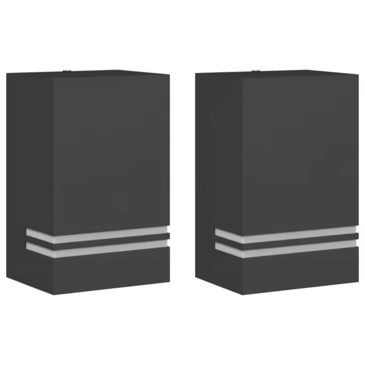 vidaXL Apliques de exterior 2 unidades acero inoxidable negro - 1