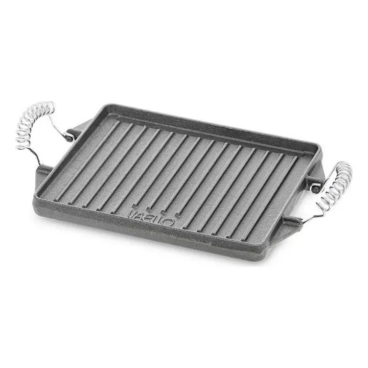 plancha de hierro fundido rectangular 27x21cm. vaello - 1