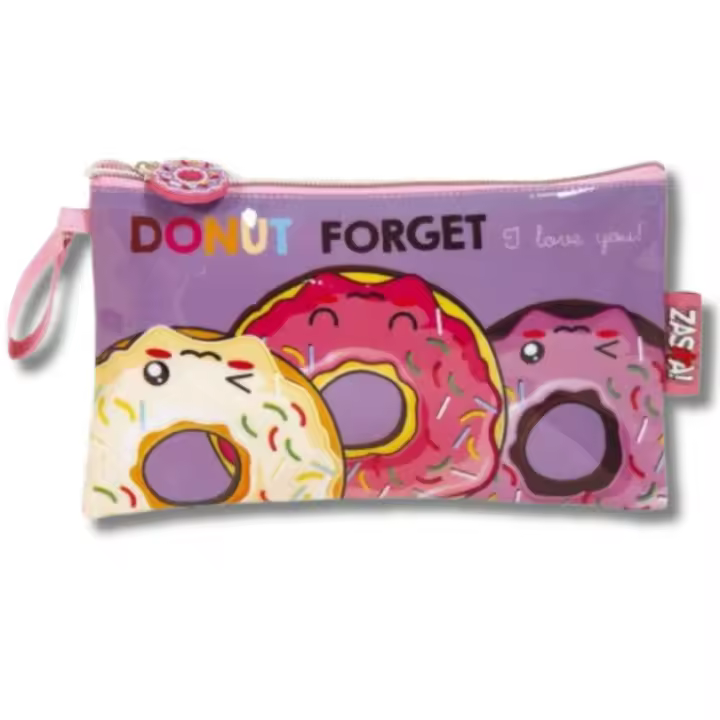 Neceser infantil Donuts, estuche escolar grande con 1 compartimento ZASKA - 1