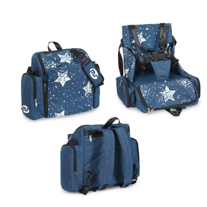 Trona De Viaje Portátil - Booster Bag Stars MS - Asiento De Bebés Convertible En Mochila 2 En 1, Perfecto para llevártelo a restaurantes o de viaje - 1