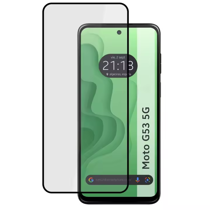 Protector Cristal Templado Completo 5D Full Glue Negro para Motorola Moto G53 5G Vidrio - 1