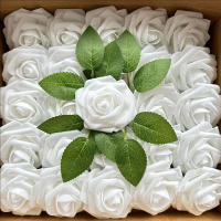 25pcs/Lote Rosa Artificial De PE De Alta Calidad Con Tallo Para Decoración De Boda Fiesta Cumpleaños Scrapbook Supplies - details 6