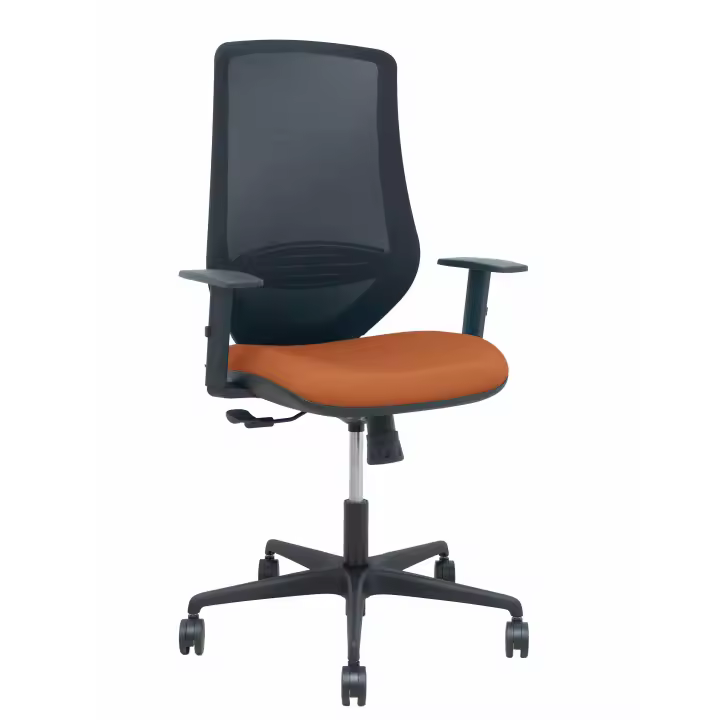 Silla Mardos sincro malla negra bali marrón brazo regulable - 1