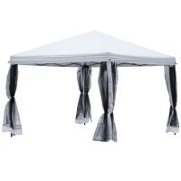 Outsunny Carpa Plegable 3x3m Paredes de Mosquitera Extraíbles con Cremallera 4 Orificios de Drenaje Tela Oxford 420D para Jardín Fiestas - details 0