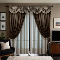 2-Piezas Cortinas De Café Digital HD Lujo Alto Decoración De Hogar Estilo Para Sala De Estar Y Dormitorio Translúcidas Y Elegantes - details 5
