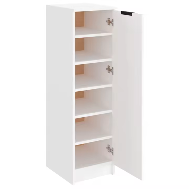 vidaXL Mueble zapatero de madera contrachapada blanco 30x35x100 cm - 1