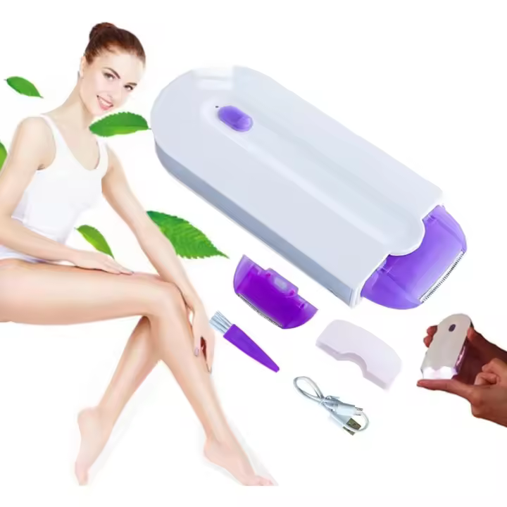 Silky Smooth Hair Eraser Herramienta de depilación sin Dolor, Depiladora Profesional Indolora para Mujeres, Depiladora Laser Touch USB Recargable,Luz con Sensor de Seguridad (1pcs) - 1