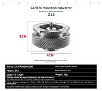 Adaptador De Cilindro De Gas CAMPINGMOON Z13 Aluminio Para Conversión De Tarjeta Herramienta Manual Para Acampar Y Montañismo Accesorios Para Estufas De Gas - details 0