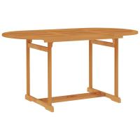 vidaXL Mesa de jardín de madera maciza de teca 150x90x75 cm en forma Ovalado/Rectangular | estructura resistente ideal para salón dormitorio o estudio - details 0