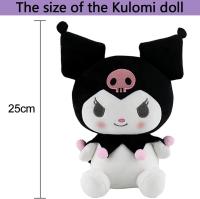 Muñecos de peluche de juguete, muñecos de peluche suaves Kawaii K-uromi, muñecos de peluche coleccionables, juguetes de cumpleaños y Navidad, regalos de 25 cm, negro clásico - details 0