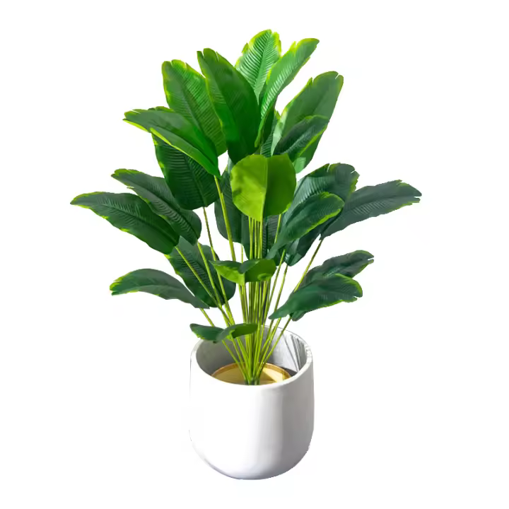 Planta De Banano Artificial Grande 88cm 24 Hojas Torre De Palma Tropical Falsa Para Decoración De Jardín Y Hogar Toque Real - 1