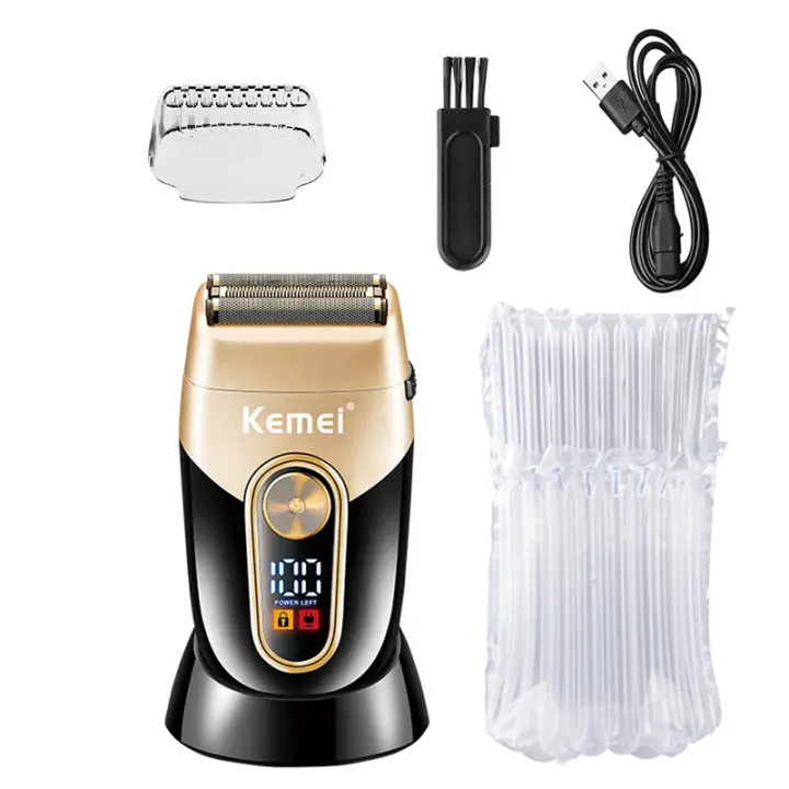 Original kemei shaver for men washable beard electric shaver rechargeable stubble electric razor head shaving machine balds - 1