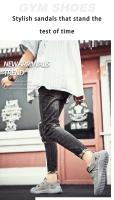 Zapatos De Cuero Para Hombre Verano Senderismo Al Aire Libre Transpirables Antideslizantes Resistentes Al Desgaste Con Malla Suaves Y Cómodos Sandalias Casuales Con Hebilla De Cierre - details 2