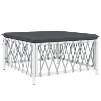 vidaXL Taburete de jardín con cojín tela tejida antracita Blanco, Antracita, Conjunto Terraza Muebles Jardín Exterior Juego de Muebles de jardín Mueble Jardín Exterior Muebles de Salon Exterior - details 1