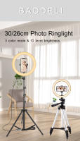 Anillo De Luz LED Para Autoefie 10" 26cm Con Trípode Soporte Para Teléfono Iluminación De Rellenar Ajustable Para Fotografía Y Streaming - details 0