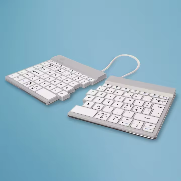 R-Go Tools Teclado ergonómico R-Go Split Break con software de pausa, teclado dividido ergonómico, QWERTY (PT), bluetooth, blanco - 1