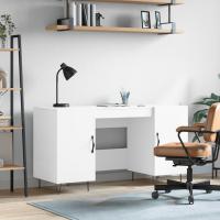 vidaXL Escritorio madera de ingeniería roble marrón 140x50x75 cm en color Marrón roble/Blanco/Roble Sonoma y más | estructura resistente ideal para salón dormitorio o estudio - details 1