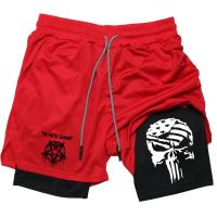 Shorts De Anime Doble Capa Para Hombre Deporte Fitness Estampado Rápido Secado Pantalones De Entrenamiento Multi-Desempeño Running M-3XL - details 8