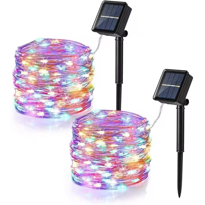Guirnalda de luces Solares para Exterior (2 unidades, 44 M, 400 LEDs), impermeable, multicolor - 1