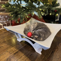 Cama Colgante Para Gatos Con Marco De Madera Cama Elevada Para Perros Pequeños Y Gatos Domésticos Interior Soporte Estable Para Dormir Muebles - details 1
