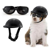 Perro helmet Gafas conjunto Mascota helmet Gafas de Sol Perros ajustable L - details 0