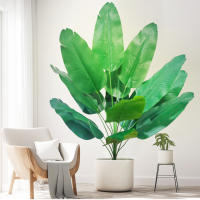 Planta Artificial De Palma Tropical Grande Hojas De Plátano Falso 24 Hojas Toque Real Strelitzia Reginae Para Jardín Interior 65-120 Cm - details 25