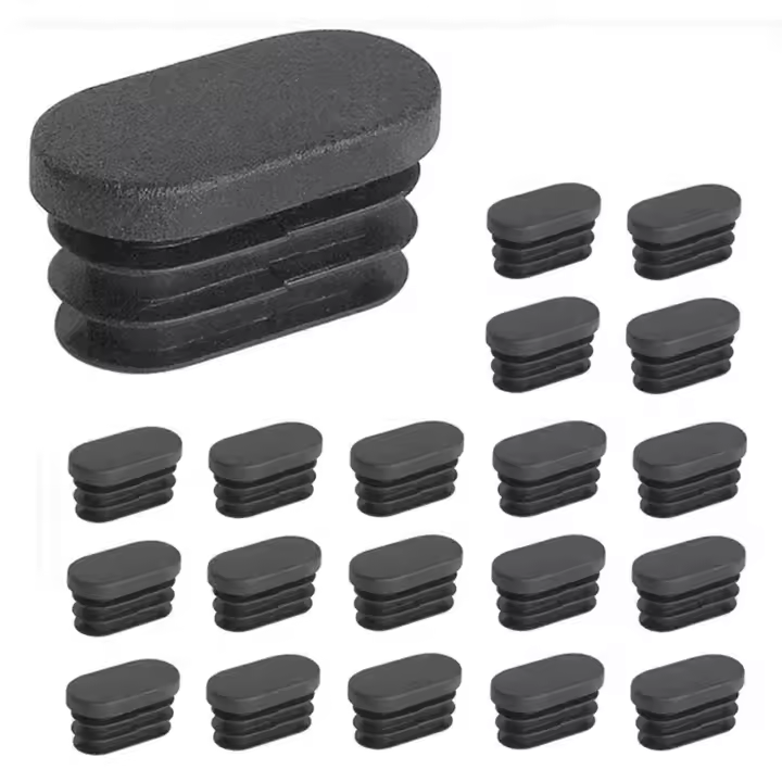 Tapas de plástico para patas de muebles, tapas ovaladas para patas de silla de plástico, tapas de tubo ovaladas para patas de muebles, 20 piezas (16x34mm) - 1